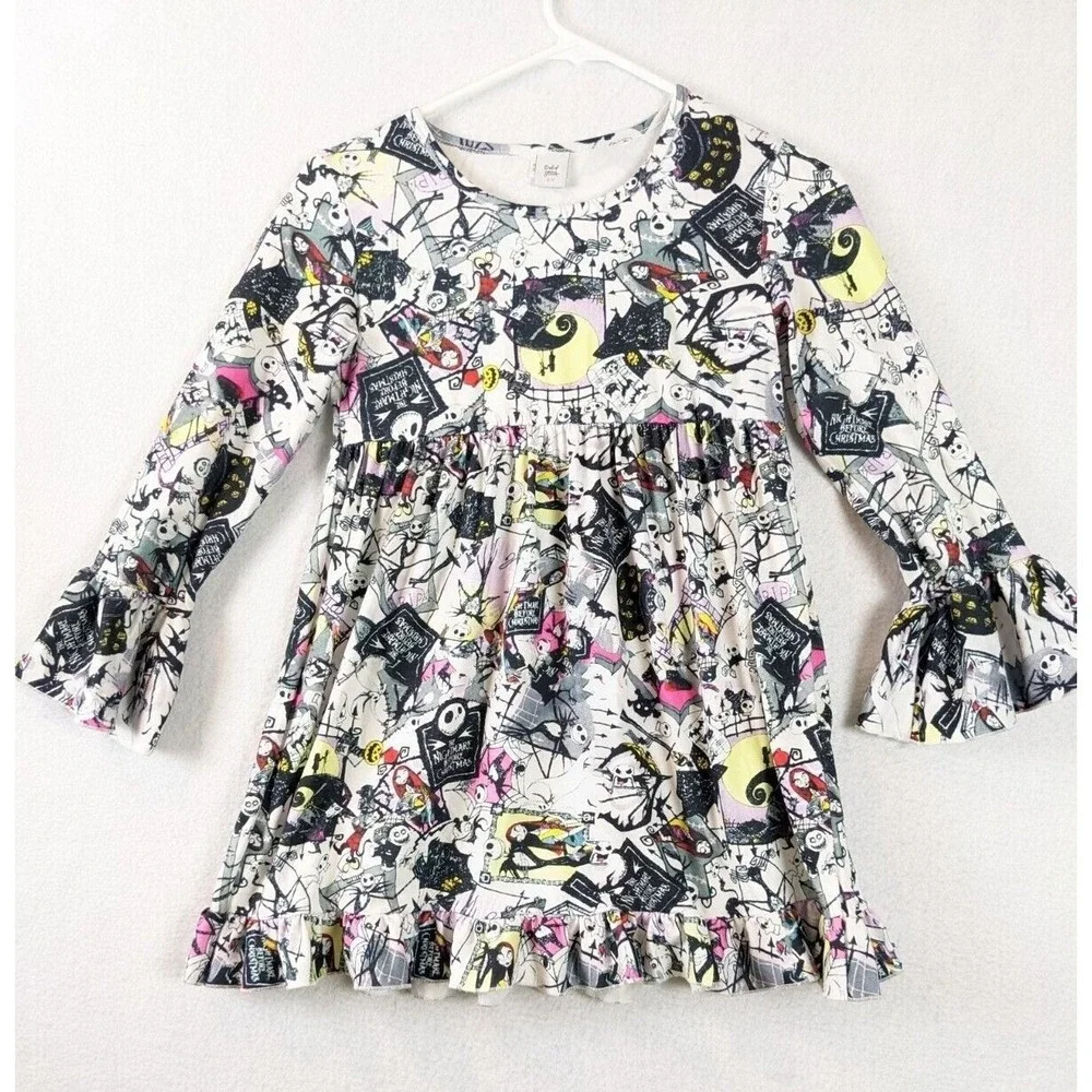 Dash Of Glitter Girls Shirt Top Size 5XL Long Sleeve Nightmare Before Christmas